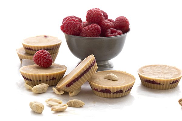 Healthy sugar-free peanut butter and jam cups