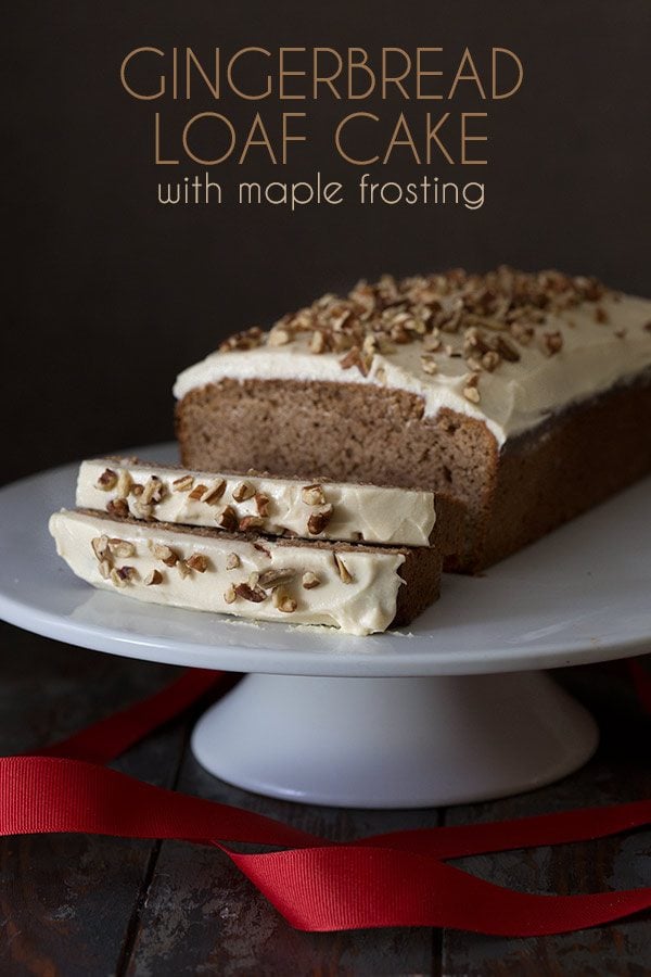 Low Carb Gingerbread Loaf Cake with Maple Frosting