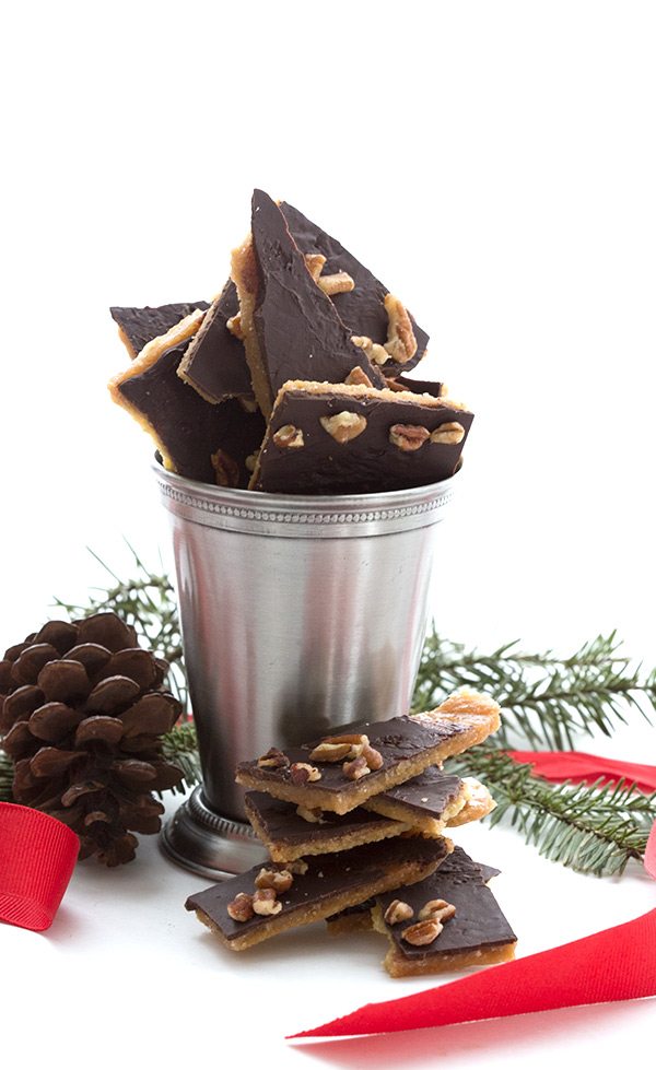Happy Holidays! Enjoy this low carb and grain-free Cracker Toffee