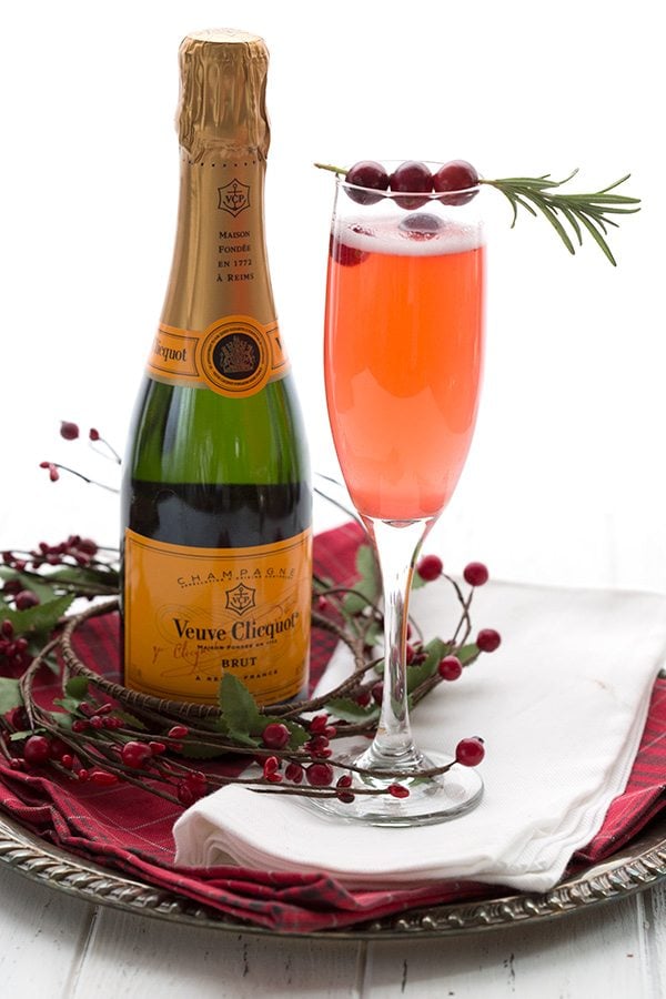 Easy low carb Cranberry Champagne Cocktail