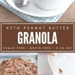 Pinterest collage for low carb granola
