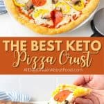 Pinterest collage for keto pizza crust.