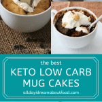 Pinterest collage for keto mug cakes