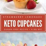 Pinterest Collage for Keto Strawberry Lemonade Cupcakes