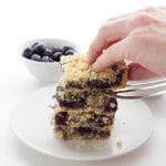 Low Carb Blueberry Breakfast Bars in a stack