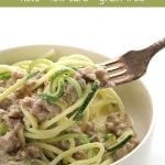 Easy keto sausage alfredo recipe with zoodles