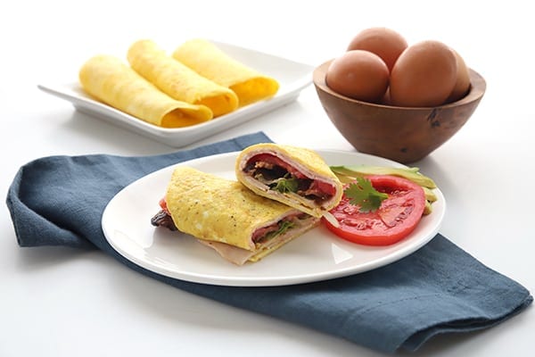 Easy low carb egg wraps, perfect for breakfast or lunch!