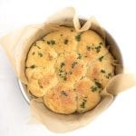 Keto dinner rolls baked in a round pan