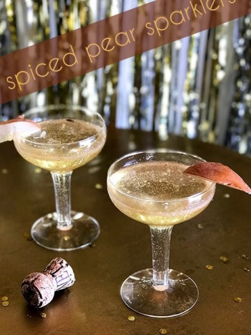 Low Carb Cocktails - spiced pear sparklers
