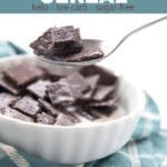 The best keto cereal recipe! Crisp chocolate flakes that hold up to the milk or cream. My kids LOVED this!