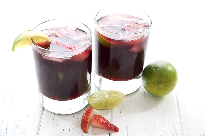 Two glasses of low carb sangria