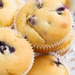 Titled Pinterest image for Keto Blueberry Muffins