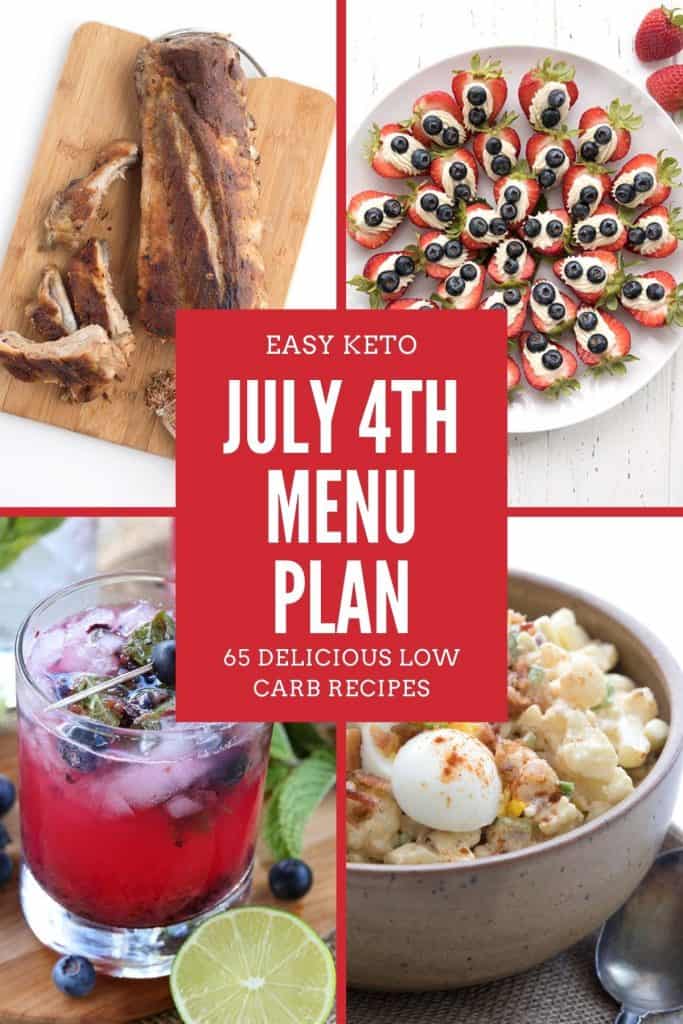 Titled collage for Keto 4th of July Menu Plan