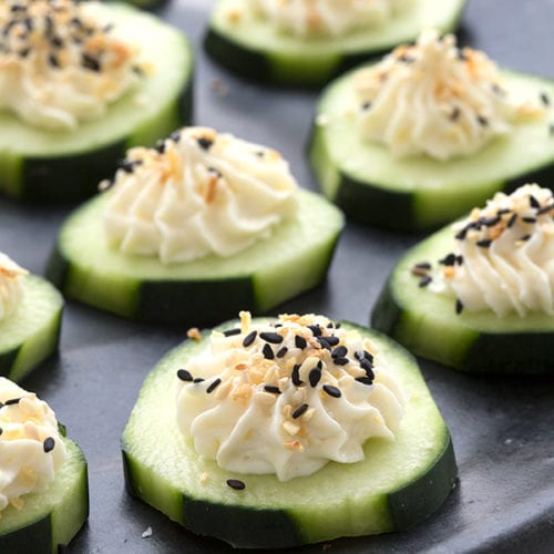 Everything Bagel Cucumber Bites - All Day I Dream About Food