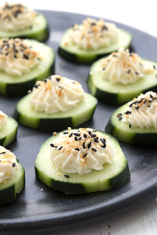 Everything Bagel Cucumber Bites - Keto Snack Recipes