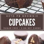 Pinterest collage for keto brownie cupcakes