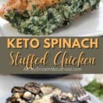 Pinterest collage for Spinach Stuffed Chicken