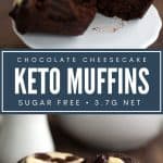 Pinterest collage for Keto Chocolate Cheesecake Muffins