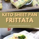Pinterest collage for keto sheet pan frittata
