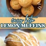 Two photo Pinterest collage for Keto Lemon Muffins.