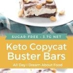 Pinterest collage of Keto Buster Bars