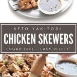 Pinterest collage for keto chicken yakitori skewers