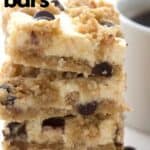 Titled image for Keto Cookie Dough Cheesecake Bars.