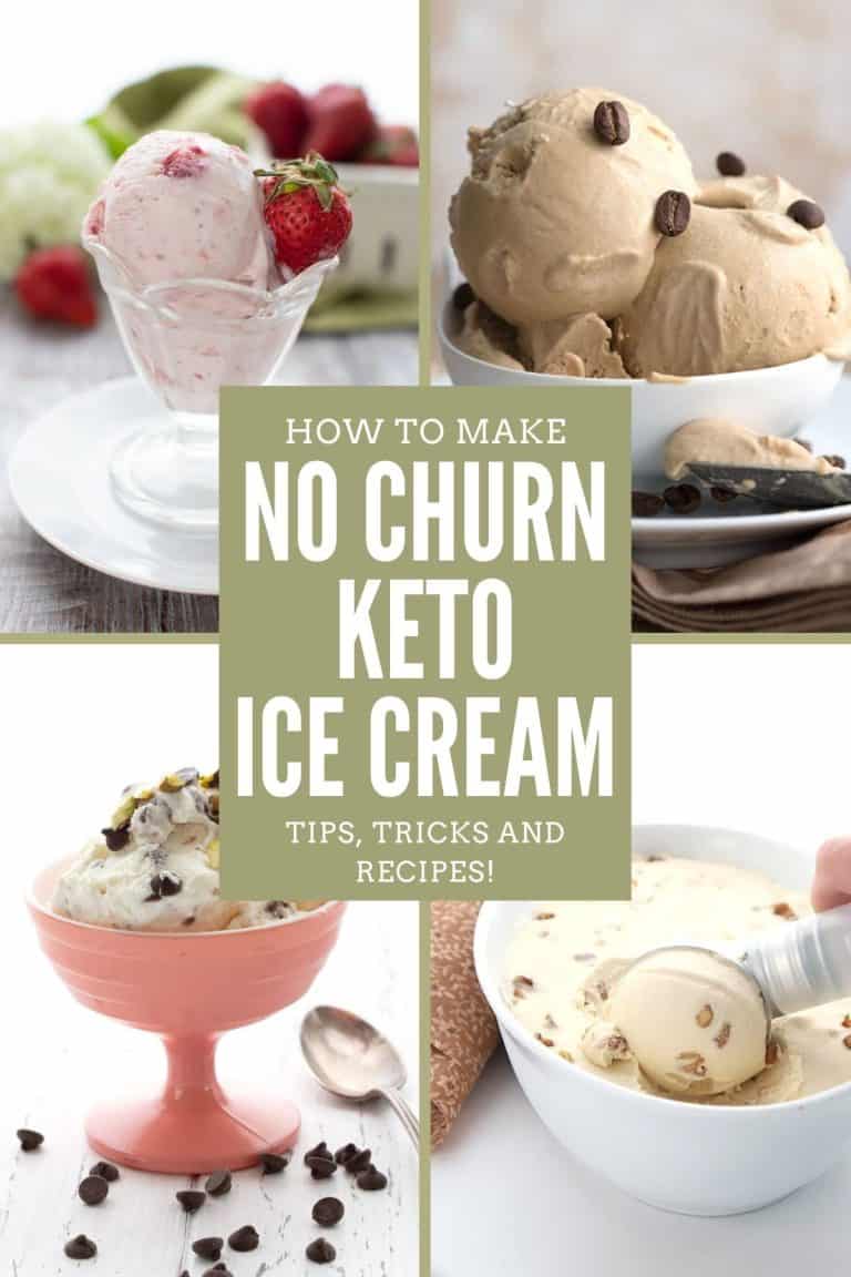 Collage of keto no churn ice cream recipes