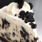 Titled Pinterest image for Keto Cookies n Cream Cheesecake.