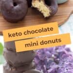 Pinterest collage for Keto Mini Donuts.