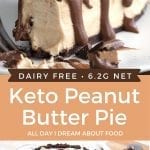 Pinterest collage for keto peanut butter pie