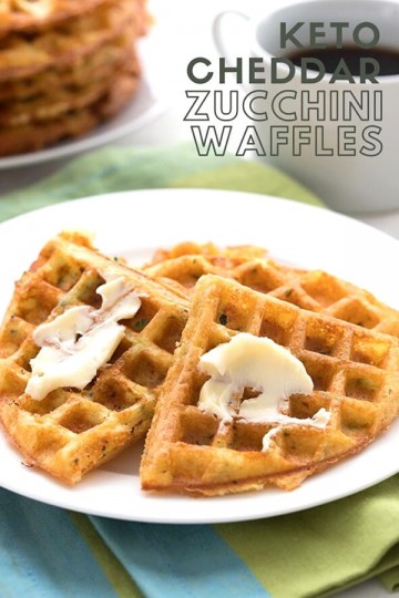 Keto Cheddar Zucchini Waffles - All Day I Dream About Food