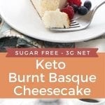 Pinterest collage for Keto Burnt Basque Cheesecake