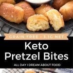 Pinterest collage for keto pretzel bites.