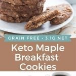 Pinterest collage for keto breakfast cookies