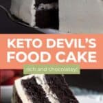 Pinterest collage for Keto Devil's Food Cake