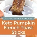 Pinterest collage for keto pumpkin french toast sticks