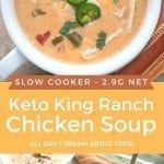 Pinterest collage for Keto King Ranch Chicken Soup
