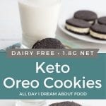 Pinterest collage for Keto Oreo Cookies