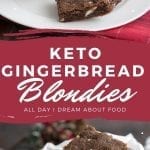 Pinterest collage for Keto Gingerbread Blondies