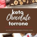 Pinterest collage for Keto Chocolate Torrone