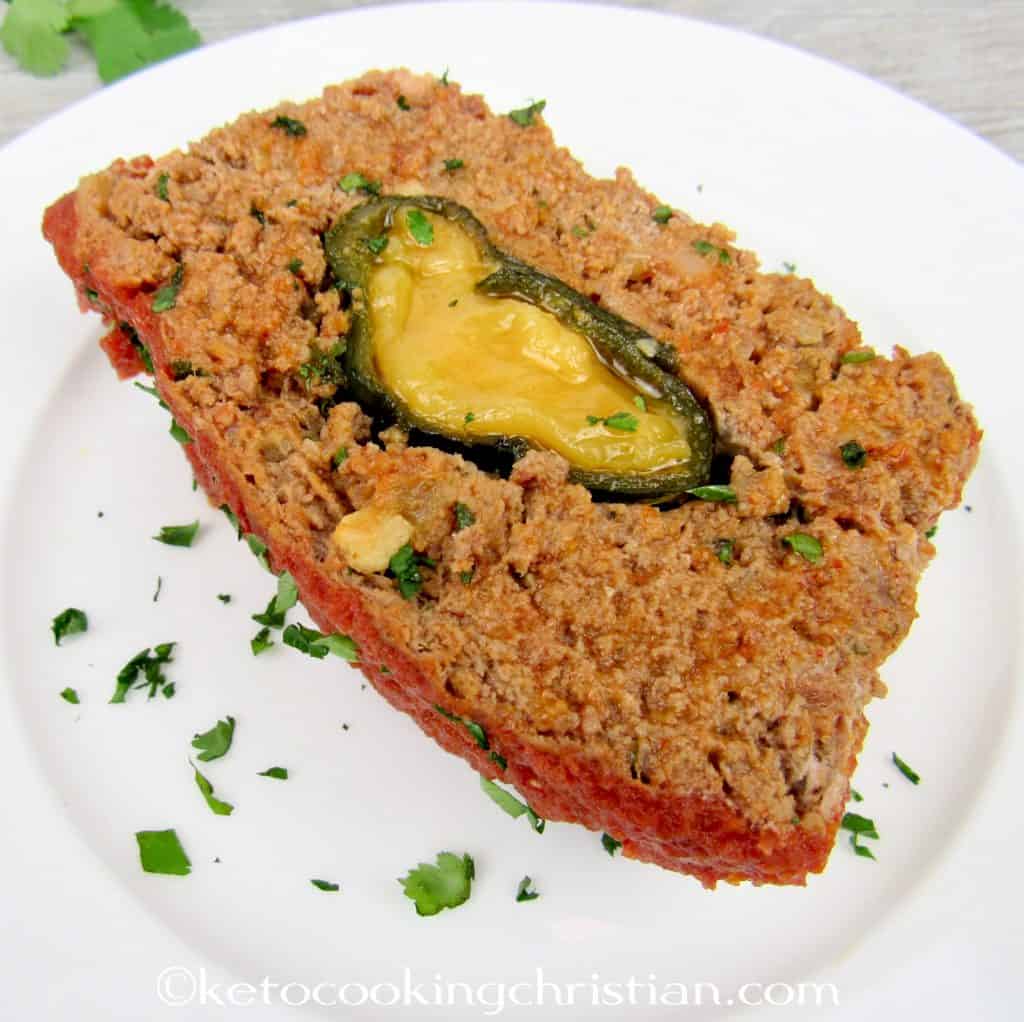 Keto Poblano Cheese Stuffed Meatloaf