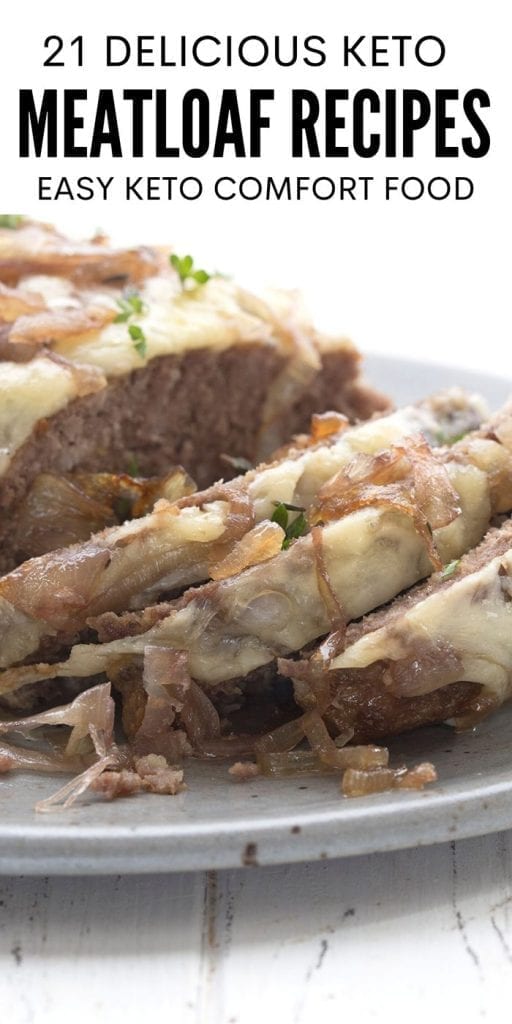 Close up shot of keto french onion meatloaf