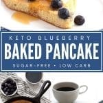 Pinterest collage for baked keto blueberry pancake