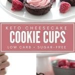 Pinterest collage for keto cheesecake cookie cups