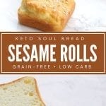 Pinterest collage for Keto Sesame Rolls