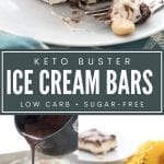 Pinterest collage for Keto Buster Ice Cream Bars
