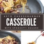 Pinterest collage for keto cheeseburger casserole