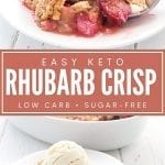 Pinterest collage for keto rhubarb crisp