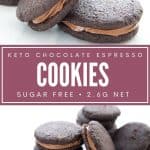 Pinterest collage for Keto Chocolate Sandwich Cookies